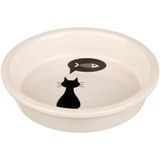 Миска Trixie для котів біла з чорним котиком керамічна 250 мл d-13 см 24499 фото