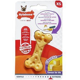 Nylabone Extreme Chew Cheese Bone НІЛАБОН СИРНА КІСТКА жувальна іграшка для собак, смак сиру 84103 фото