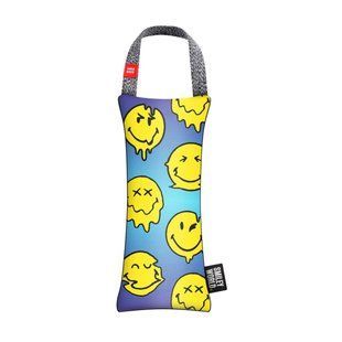Игрушка для собак WAUDOG Fun с пищалкой, рисунок "Смайлики на голубом", S, Ш 7 см, Д 16 см 629-0182 фото