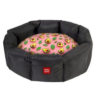 Лежанка для собак WAUDOG Relax, рисунок "Авокадо на розовом", L, Ш 49 см, Д 59 см, В 20 см 315-4051 фото