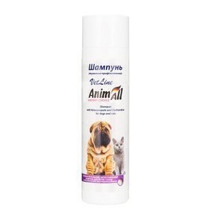 Шампунь AnimAll VetLine с хлоргексидином и кетоконазолом для собак и кошек, 250 мл 57214 фото