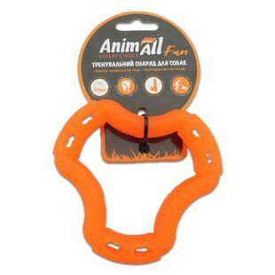 Игрушка AnimAll Fun кольцо 6 сторон для собак, оранжевое, 12 см 111351 фото