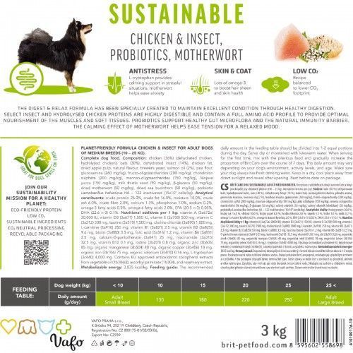 Корм сухой Brit Care Dog Sustainable Adult Medium Breed для взрослых собак средних пород с курицей и насекомыми 12 кг 172177 фото