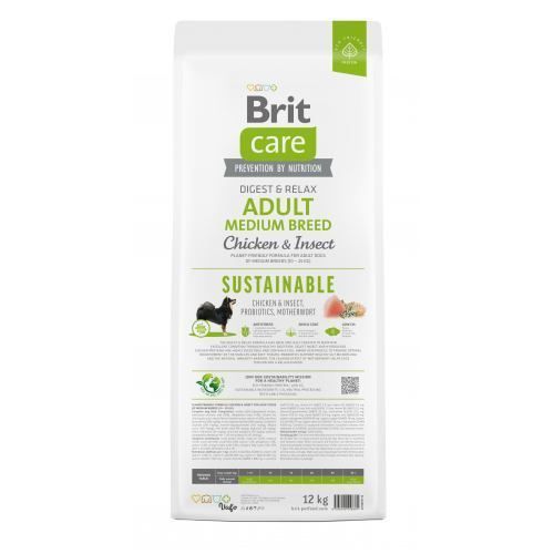 Корм сухой Brit Care Dog Sustainable Adult Medium Breed для взрослых собак средних пород с курицей и насекомыми 12 кг 172177 фото
