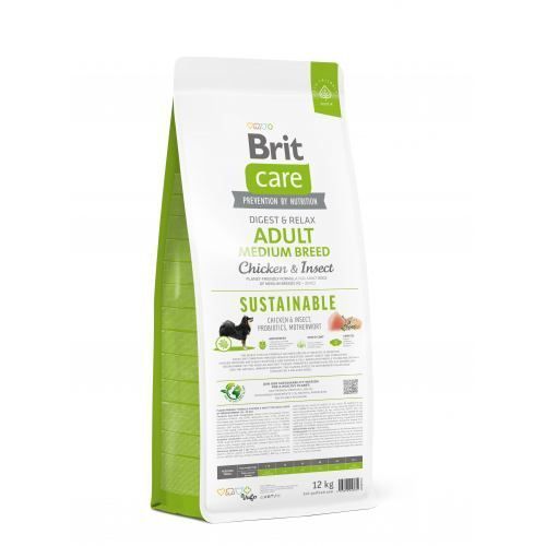 Корм сухой Brit Care Dog Sustainable Adult Medium Breed для взрослых собак средних пород с курицей и насекомыми 12 кг 172177 фото