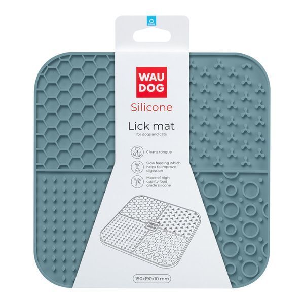 Килимок для злизування WAUDOG Silicone, 190х190х10 мм, сірий 235211 фото
