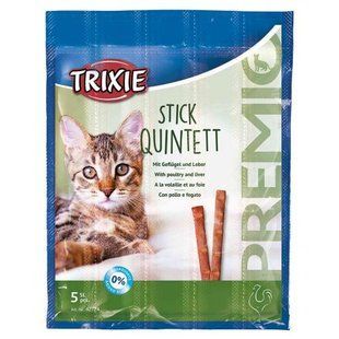 Лакомство Trixie Premio Sticks Quintett with Poultry/Liver для кошек палочки с домашней птицей и печенью 5 г 5 шт 42724 фото