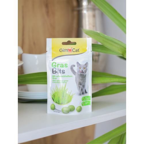 Ласощі GimCat GrasBits для котів таблетки з травою 40 г G-417653/417271 фото