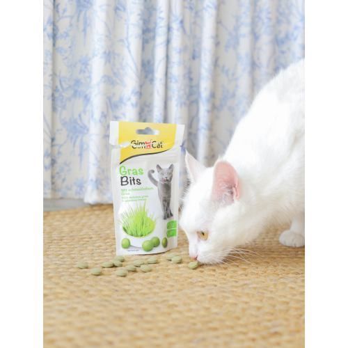 Ласощі GimCat GrasBits для котів таблетки з травою 40 г G-417653/417271 фото