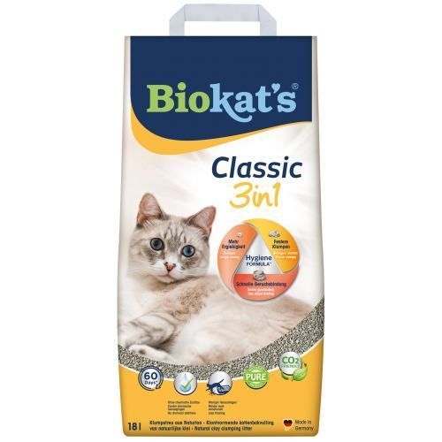 Наполнитель Biokat&rsquo;s для кошачьего туалета Classic 3in1 бентонитовый 0,1&ndash;5 мм 18 л G-613789 фото