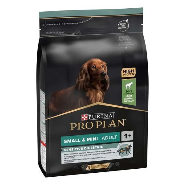 Сухий корм PRO PLAN Small&Mini Adult 1+ Sensitive Digestion для дорослих собак дрібних порід, з чутливим травленням, з ягням, 3 кг 7613036611268 фото