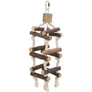 Игрушка Trixie Natural Living для птиц Лестница на канате дерево 34 см 5886 фото