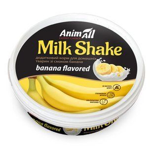 Додатковий корм AnimAll MilkShake для котів та собак зі смаком банана, 30 г 186337 фото