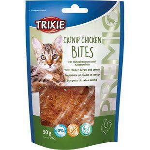 Лакомство Trixie Premio Bites with Chicken Breast & Catnip для кошек кусочки с куриной грудкой и кошачьей мятой 50 г 42742 фото