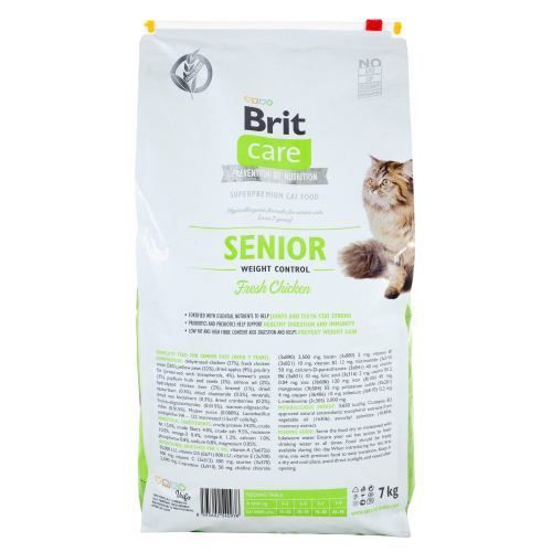 Корм сухой Brit Care Cat Grain Free Senior Weight Control для пожилых кошек с избыточным весом с курицей 7 кг 171313 фото