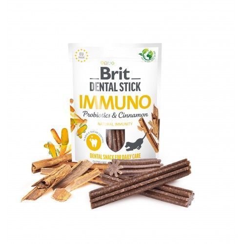 Ласощі Brit Dental Stick Immuno для дорослих собак з пробіотиками та корицею для міцного імунітету 7 шт 251 г 112104 фото