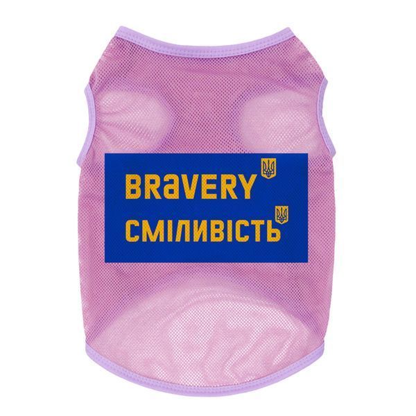 Майка для собак WAUDOG Clothes малюнок "Сміливість", сітка, XS, B 26-29 см, C 16-19 см рожевий 300-0231-7 фото