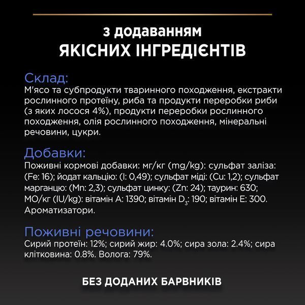 Вологий корм PRO PLAN Adult Indoor для дорослих котів що живуть вдома, шматочки у підливці, з лососем, 85 г 8445290172990 фото