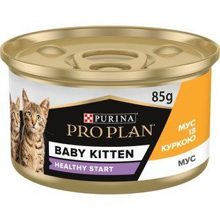 Влажный корм PRO PLAN Baby Kitten Healthy Start для котят после отлучения от матери, мусс, с курицей, 85 г 8445290673718 фото