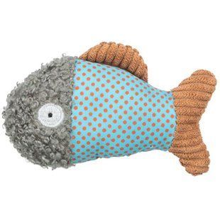 Игрушка Trixie для кошек Рыбка с кошачьей мята плюш серый/голубой/терракот 9 см 45467 фото