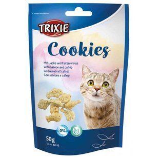 Лакомство Trixie Cookies with Salmon & Catnip для кошек печенье с лососем и кошачьей мятой 50 г 42743 фото