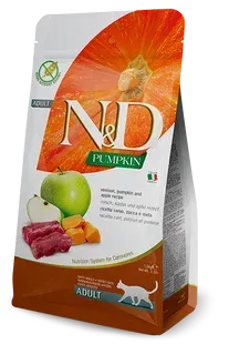 Фарміна кет сух N&D CAT PUMPKIN VENISON & APPLE ADULT з гарбузом, олениною та яблуком 1,5 kg 35417
