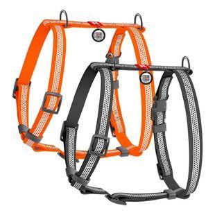 Шлей для собак водостойкая анатомическая Н-образная WAUDOG Waterproof с QR-паспортом, светоотражающая, пластиковая пряжка-фастекс, S, Ш 15 мм, А 28-42 см, В 34-51 см, серый 328011 фото