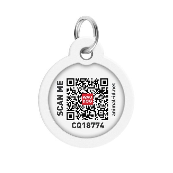 Адресник для собак і котів металевий WAUDOG Smart ID з QR паспортом, малюнок "Бетмен зелений", коло, Д 30 мм 230-1002 фото