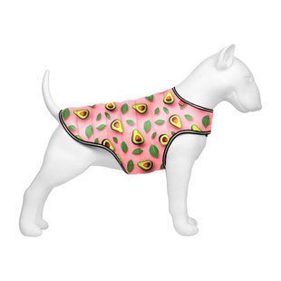 Курточка-накидка для собак WAUDOG Clothes, малюнок "Авокадо на рожевом", L, А 41 см, B 58-70 см, С 42-52 см 505-4051 фото